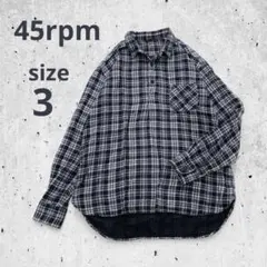 45R 45rpm トップス プルオーバー ネルチェック ガーゼ コットン
