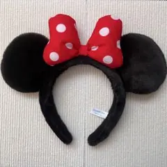 ミニー耳カチューシャ・ポルカドットリボン付き