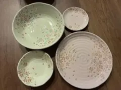 桜　和食器　深皿　大皿　小皿4枚セット