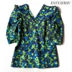新品タグ付定価3万！ESTNATION＊COLUMN プリントブラウス 38 - メルカリ