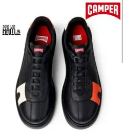 極美品　CAMPER　TWINS レザースニーカー　26 ブラック　バイカラー