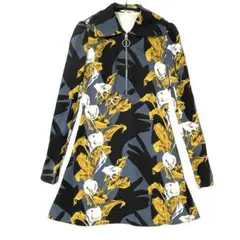 CARVEN カルヴェン 花柄ワンピース ドレス ストレッチ 総柄 Aライン