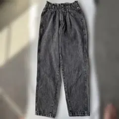 【WEGO】グレー ストレートデニム ゴムウエスト