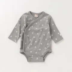 petit main 抗菌防臭チェリー柄ロンパース 70 グレー