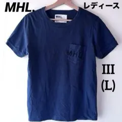 MHL. ポケット ロゴ Tシャツ ネイビー III L レディースのサムネイル
