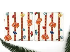 コースター　ハンドメイド2枚セット　沖縄　紅型