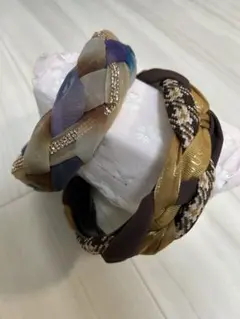 編み込みヘアバンド 2点セット