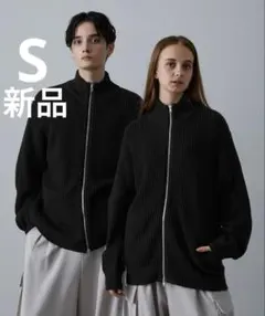 新品★CLEL ルーズドライバーズニット S ブラック　黒