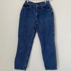 レディース デニムパンツ マムジーンズ テーパードジーンズ ブルーMサイズ相当