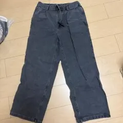 GU ワイドパンツ ダークグレー 100%綿