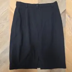 CALVIN KLEIN 黒 タイトスカート ひざ丈 前スリット 新品 y77のサムネイル