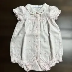 famillier フリル付きロンパース ピンク