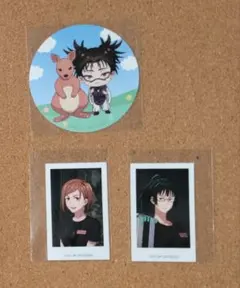 東武動物公園　コースター　インスタントカメラ風イラストカード　脹相　釘崎　真希