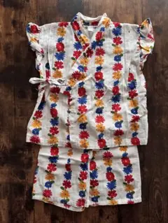 花柄 甚平 サイズ90 綿100%