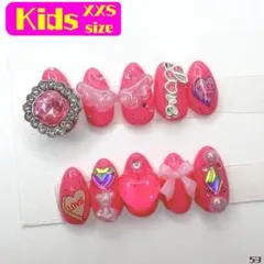 キッズネイル 小学生ネイル ちび爪 ゴテゴテネイル 七五三 ネイルチップ つけ爪