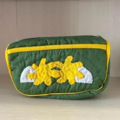 在庫一掃セール!!スモールコスメポーチ♡ガーデニア♡グリーン♡ハワイアンキルト