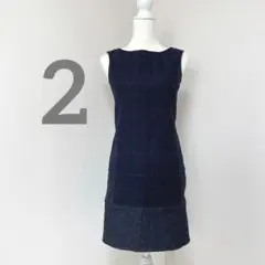 BERARDI ベラルディ ワンピース M ネイビー ノースリーブ ストレッチのサムネイル