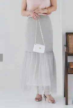 La boutique BonBon 未使用タグ付き ラメニットチュールスカート