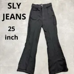 SLY JEANS スライジーンズ　ハイウエスト　ピンタック　フレアパンツ