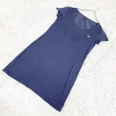 エンポリオアルマーニ　薄手生地ワンピース　フレンチスリーブ　ネイビー　XSのサムネイル