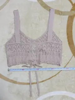 ベージュ レース編み ビスチェ Mサイズ