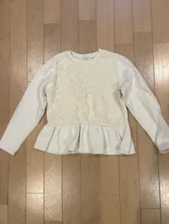 キッズ ホワイト 長袖トップス 150cm