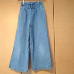 子ども服　キッズ　デニムワイドパンツ　ズボン　ロングパンツ　150cm