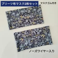 レディースプリーツ布マスク2枚セット②