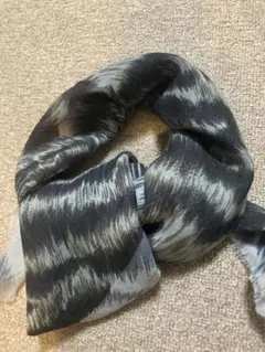 ウールストール　未使用　フランス製　アニマル　グレー　ブラック