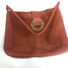 フルラ FURLA 本革 レザー×スエード トートバッグ ハンドバッグ　ブラウン