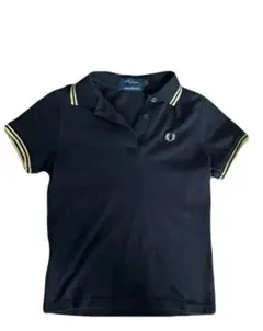 FREDPERRY ブラック ポロシャツ 半袖 ロゴ刺繍 レディース Sサイズ