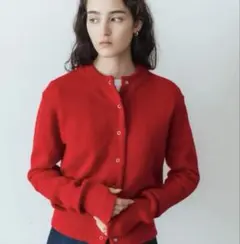 shinzone シンゾーン LONG RIB CARDIGAN 赤