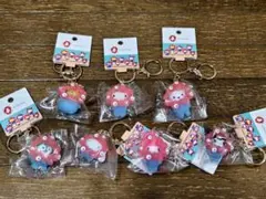 ミャクミャク サンリオ 立体マスコット クリアカラー キーホルダー 7種セット