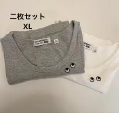 ユニクロ　ANYA HINDMARCH タンクトップ 2枚セット XL グレー白のサムネイル