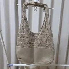 ニットトートバッグ ベージュ