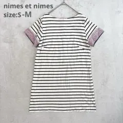 【nimes et nimes ニーム】（M）半袖ワンピース チュニックのサムネイル