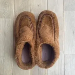 Black by moussy ファー 靴 ブラウン 茶色 スリッポン