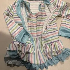 フリル付きストライプ水着セット 110