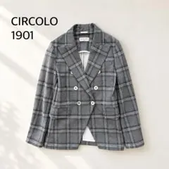 CIRCOLO1901 チルコロ グレンチェック ステンカラーコート44 - メルカリ