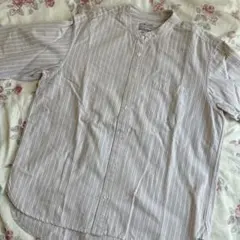 長袖ストライプ コットンシャツ Lサイズ