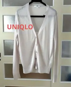 UNIQLO 薄手 グレー 長袖カーディガン Lサイズ