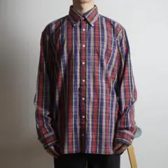 TOMMY HILFIGER ボタンダウン 長袖シャツ チェック柄 /XW138