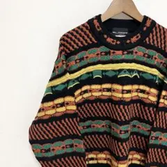 90s Mr.JUNKO × GECCU 3Dニット 立体編み マルチカラー