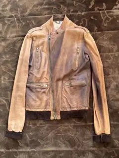 ジョルジオブラット　ブラウン レザー ライダースジャケット