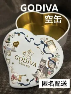 GODIVA 空き缶　お菓子の缶　小物入れ　不思議の国のアリス　ハート型のサムネイル