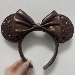 ミニー　カチューシャ　スパンコールブラウン