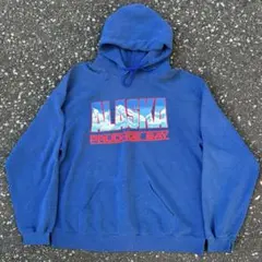 80年代 USA製 アラスカ スウェットパーカー フロッキープリント 希少