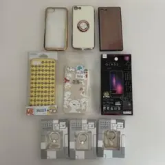 iPhone7/8/SE2スマホケース　ガラスフィルム　スマホリングセット