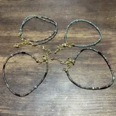 ブレスレット　4点セット（ブルー、パープル）