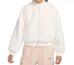 ナイキ※NIKE リバーシブル ジップアップ ボア ジャンパー М 白